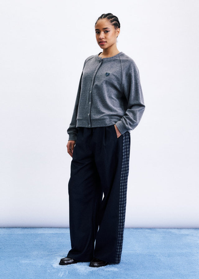 Grey Button Up Sweatshirt
