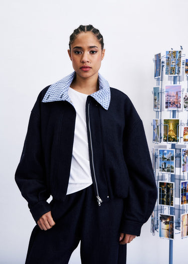 Maritsa Navy Shirt Jacket