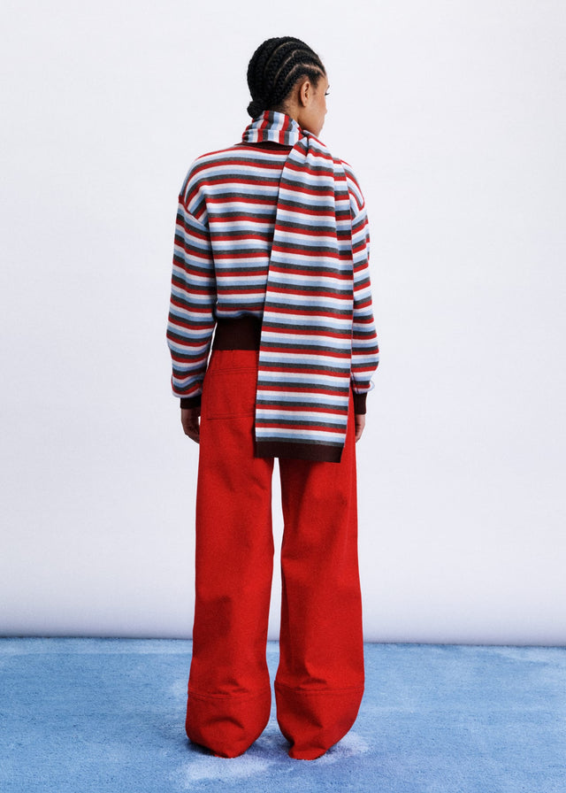 Shibuya Red Scarf Cardigan