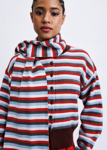 Shibuya Red Scarf Cardigan