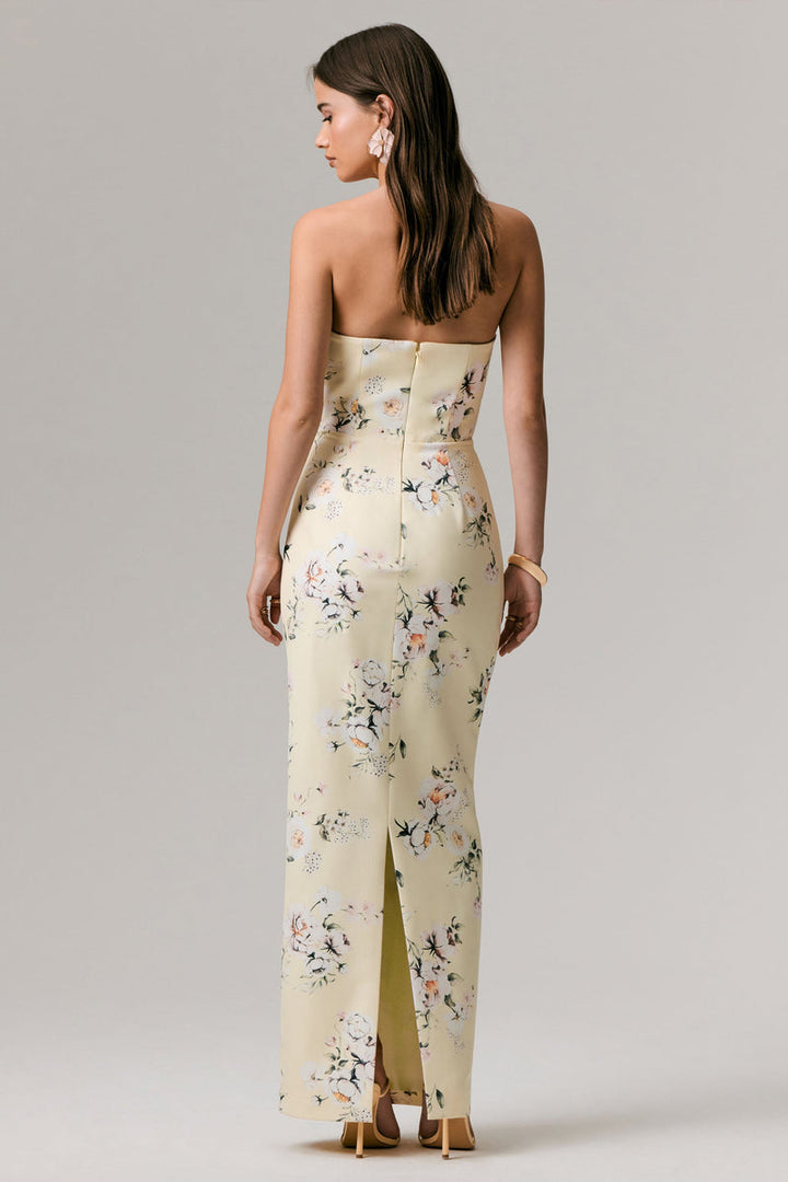 Fierce Lemon Print Maxi Dress