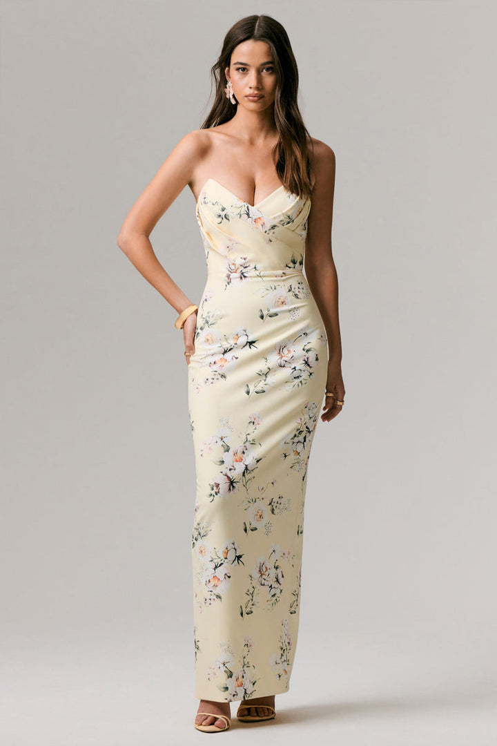 Fierce Lemon Print Maxi Dress