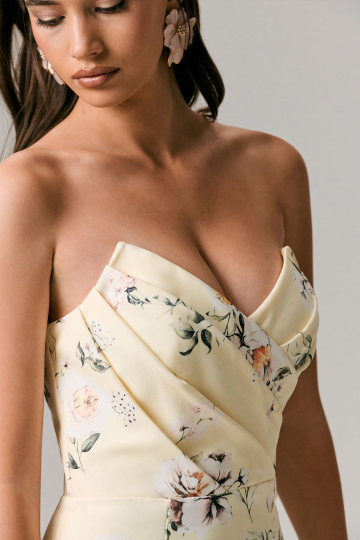 Fierce Lemon Print Maxi Dress