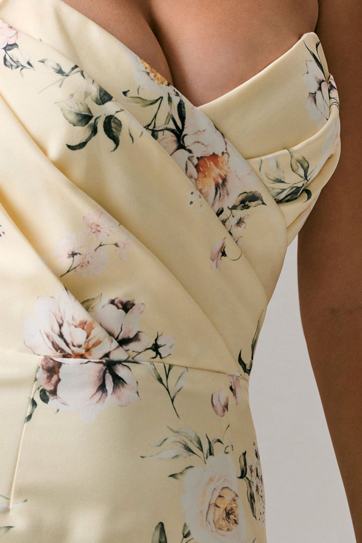 Fierce Lemon Print Maxi Dress