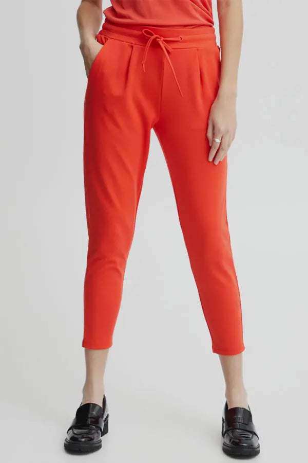KATE HOT CORAL CROP TROUSER