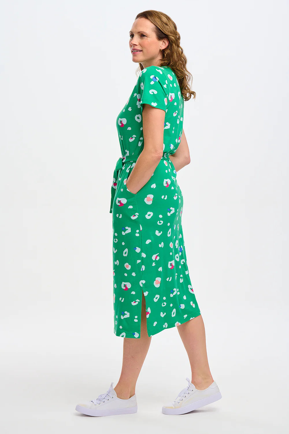 FLISSY GREEN LEOPARD DRESS
