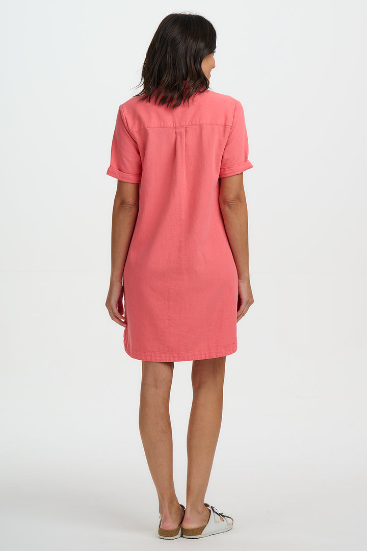 Zoe Coral Shirt Dress