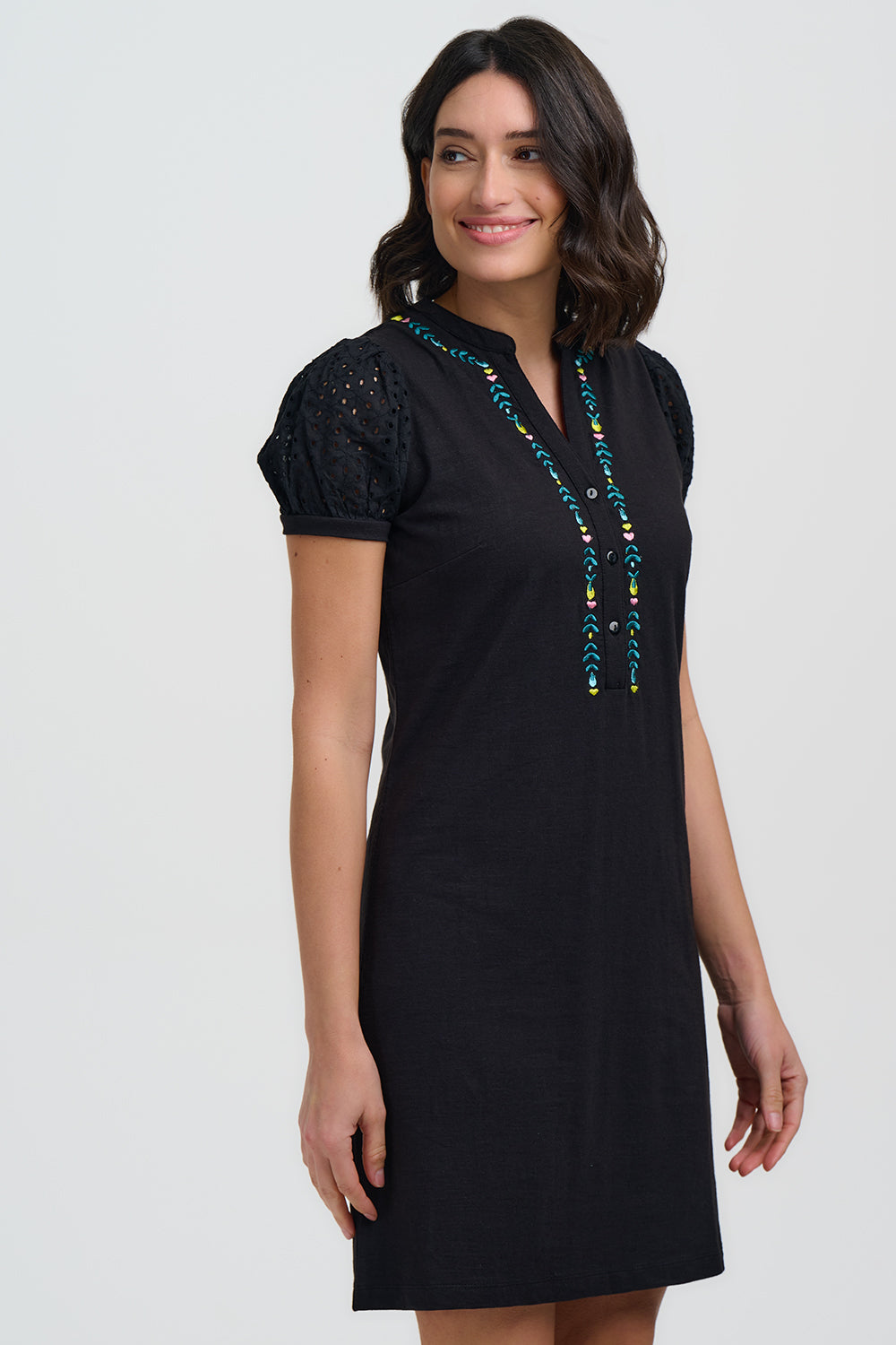 Kiera Jersey Embroidery Dress