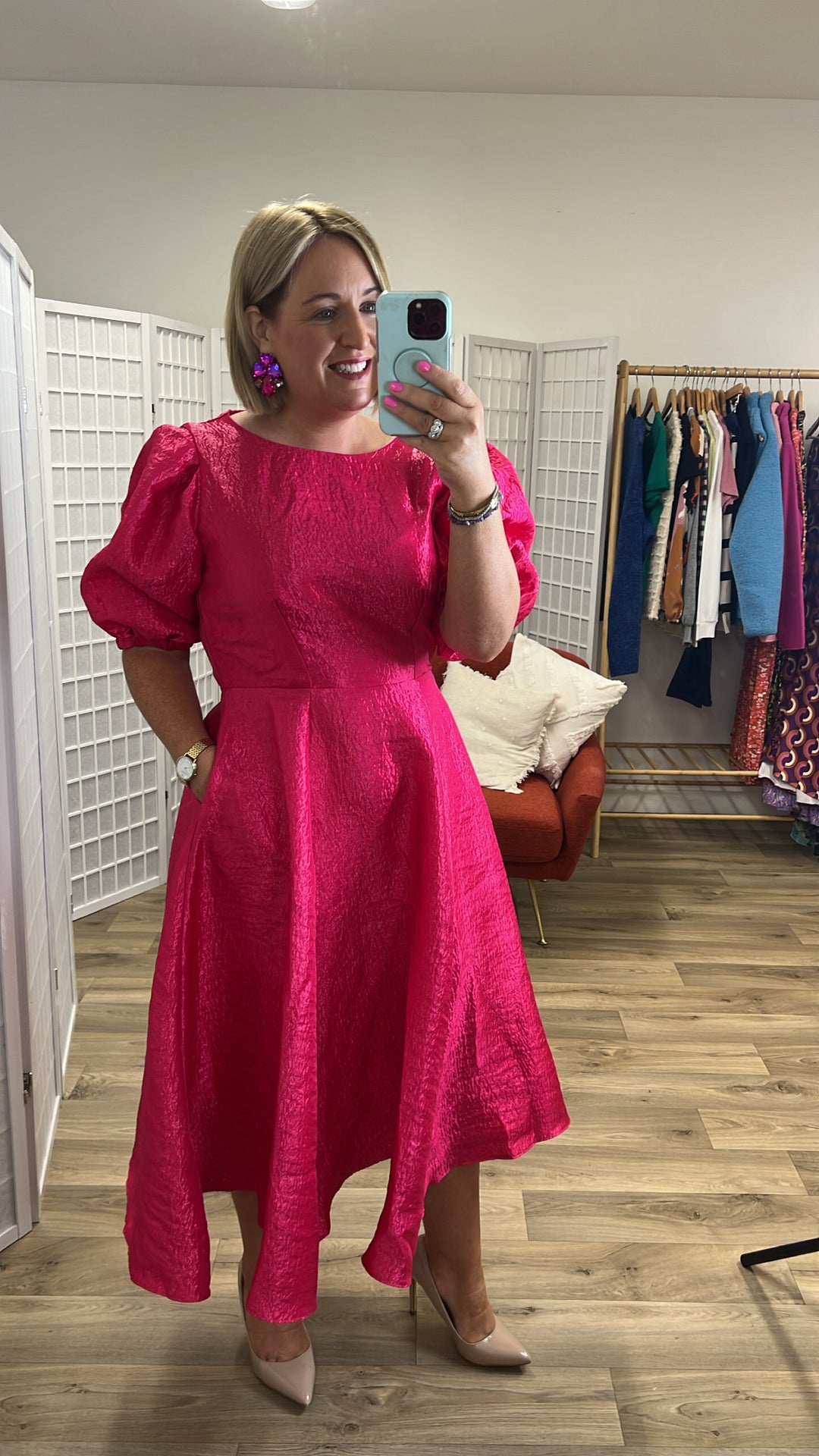 Closet London Paneled Pink Skirt Dress