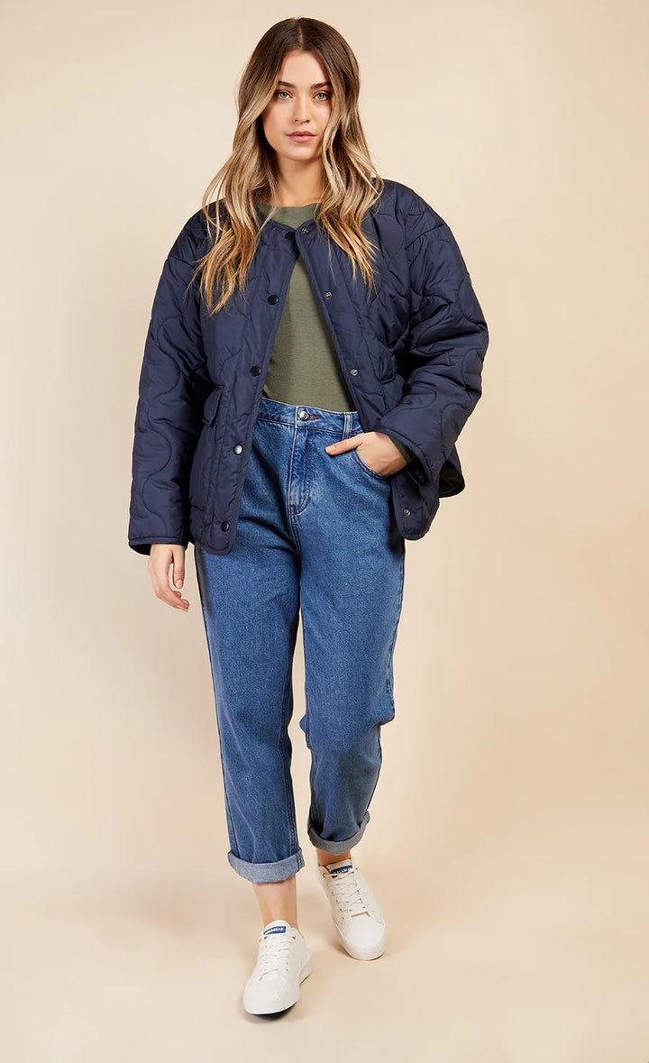 Navy Quilted Jacket by Vogue Williams