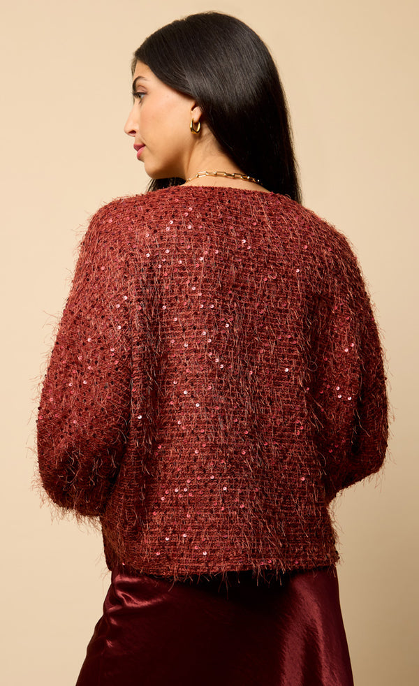 CHERRY SEQUIN EYELASH JUMPER