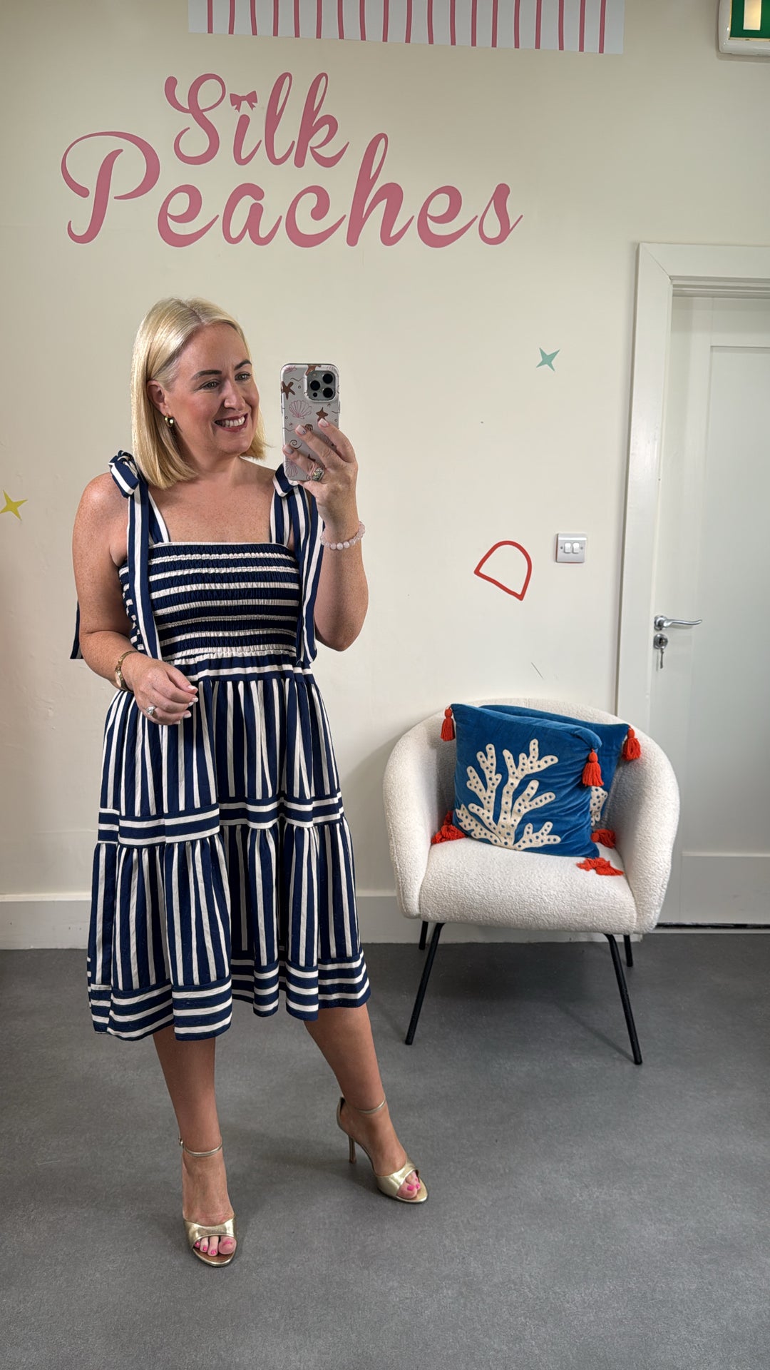 Short Navy &amp; White Dress