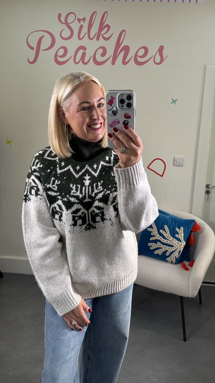 Oatmeal Wool Green Jumper