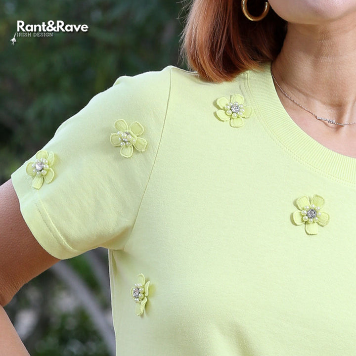 Ella Lime Green Flower Tee