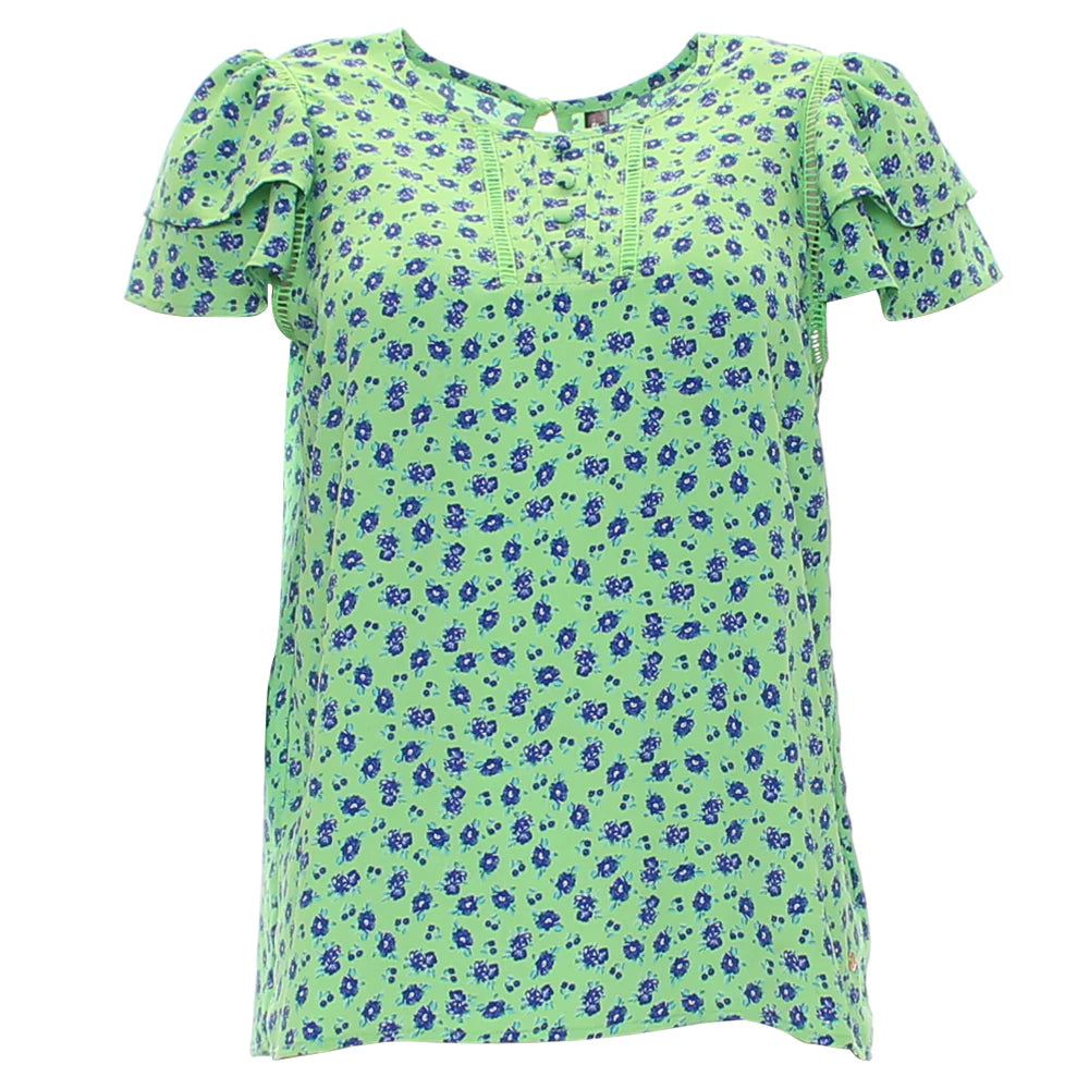 Elna Top Green Floral