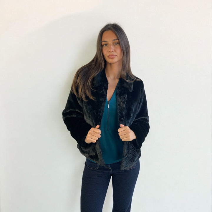 BLACK FUR COAT