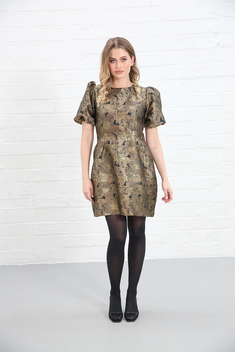 Evelyn Black and Gold Dress