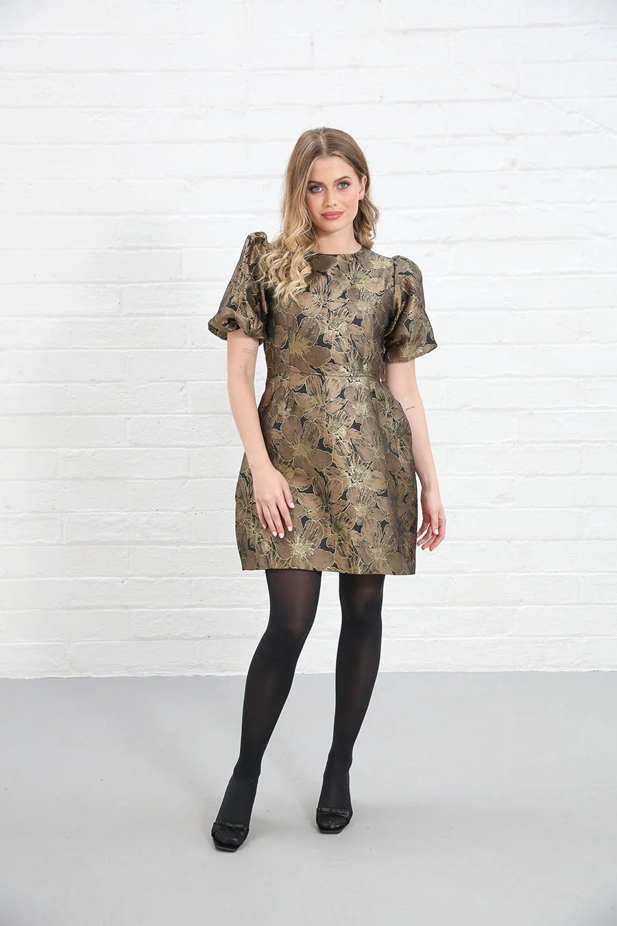 Evelyn Black and Gold Dress