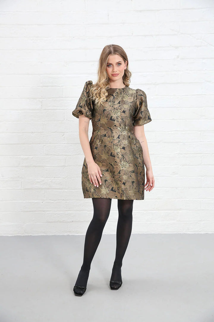 Evelyn Black and Gold Dress