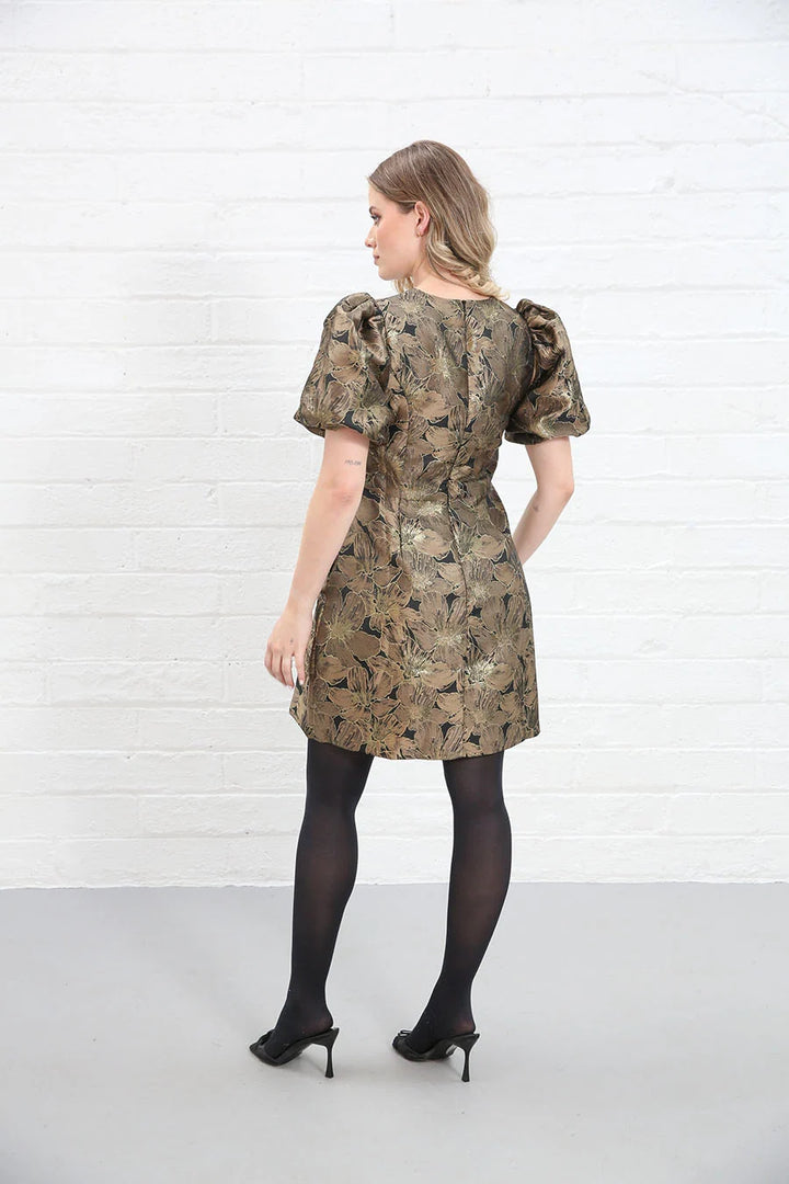 Evelyn Black and Gold Dress