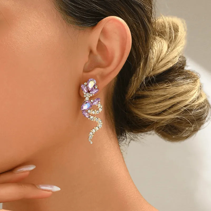 Purple Lizard Earring