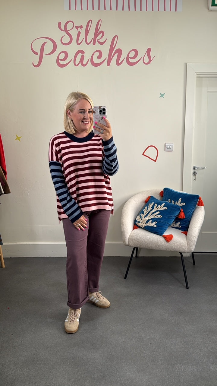 PERSAN PINK SWEATER-SCARF SET