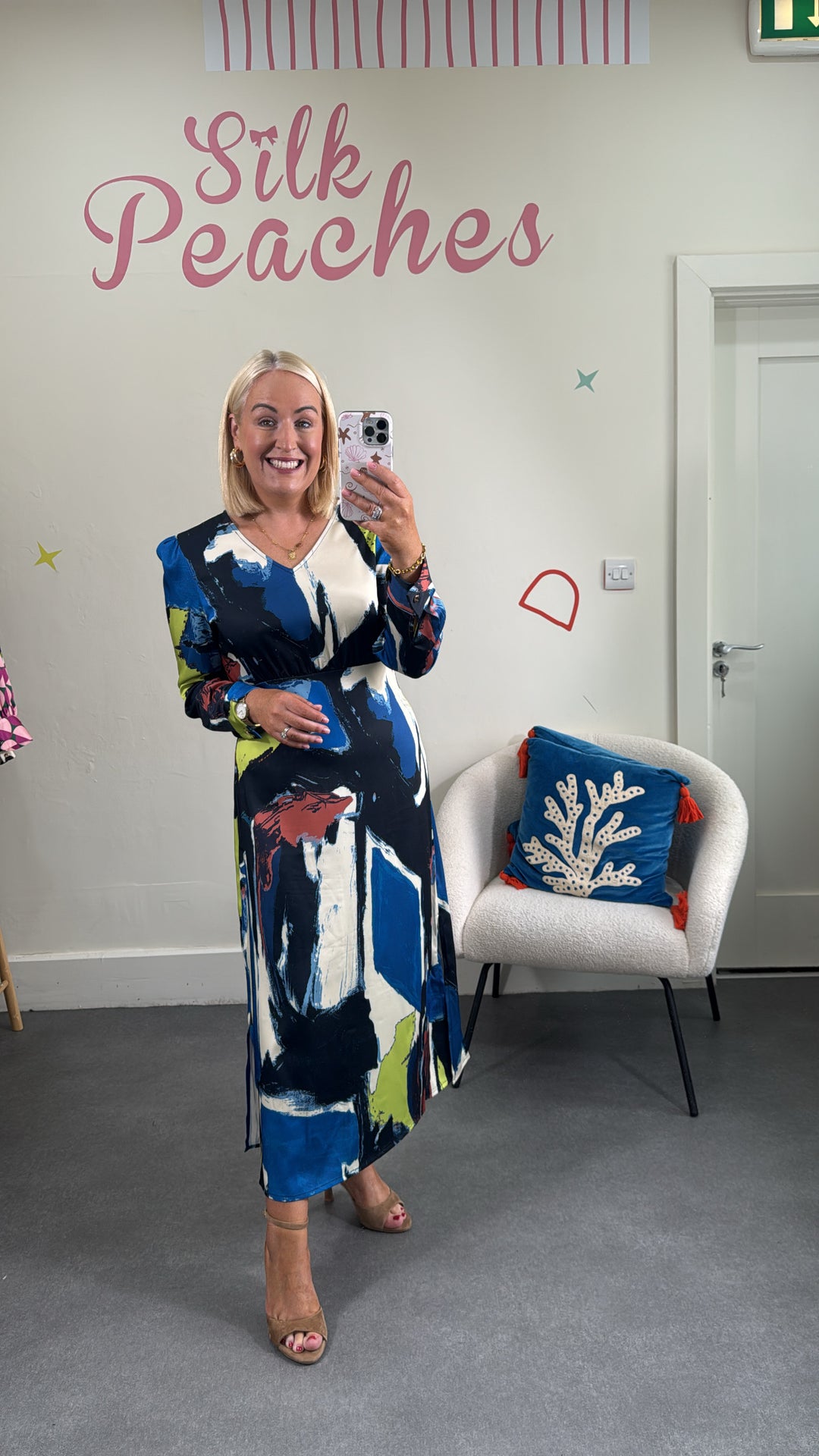 Blue Navy VNeck Dress