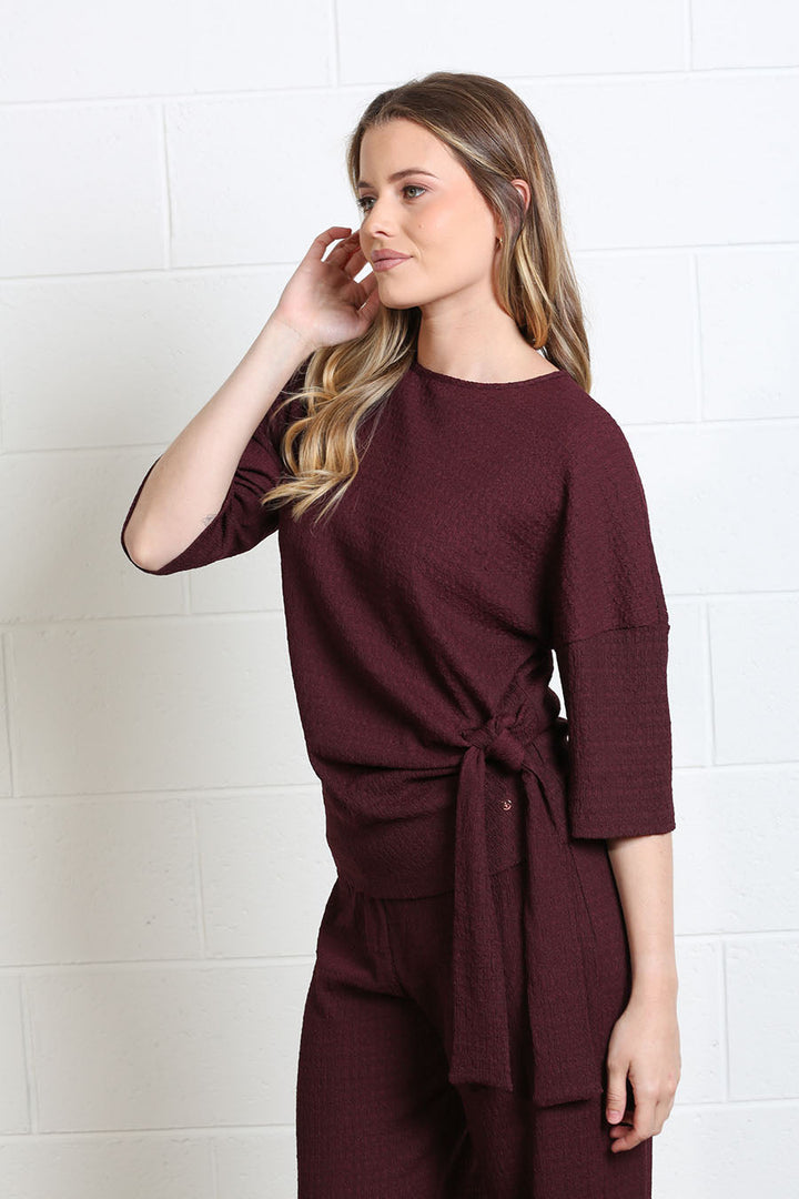 Freya Textured Co Ord Chocolate plum
