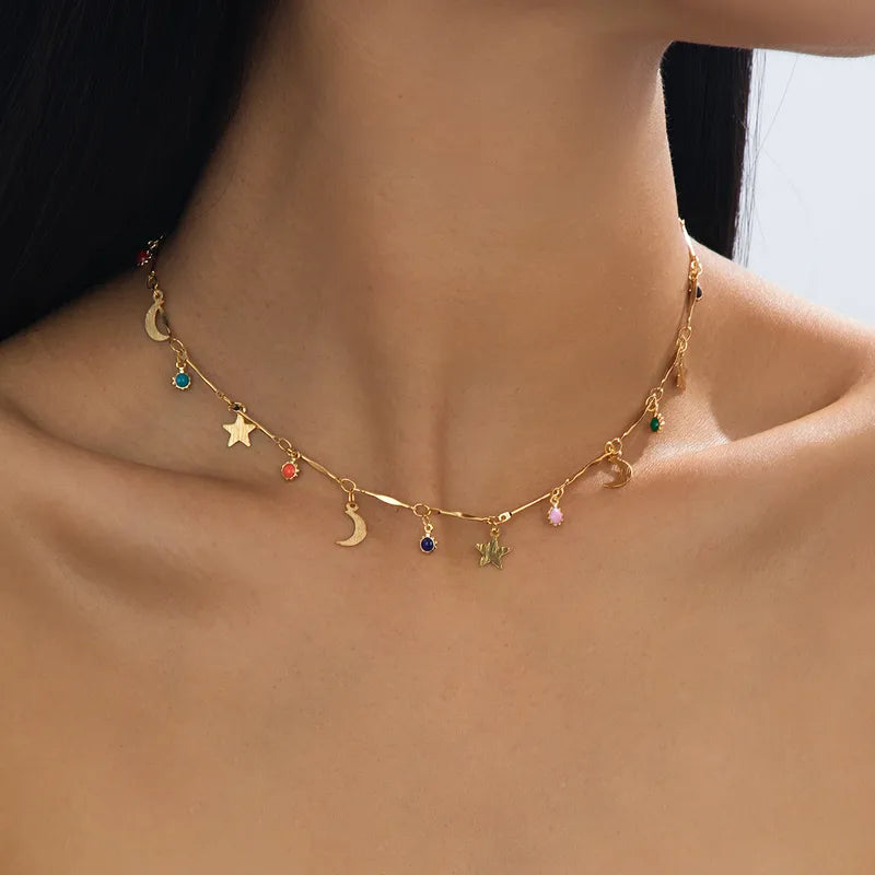 Moon &amp; Star Jewl Necklace