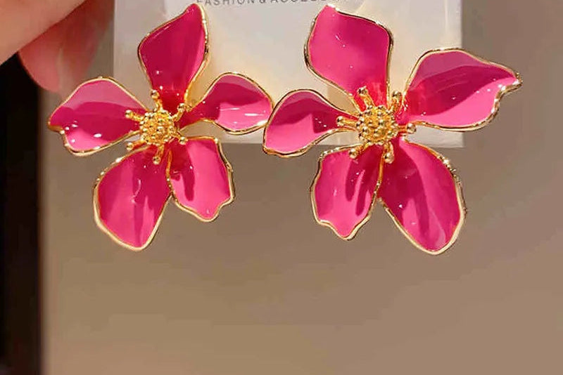 Pink Flower Earring