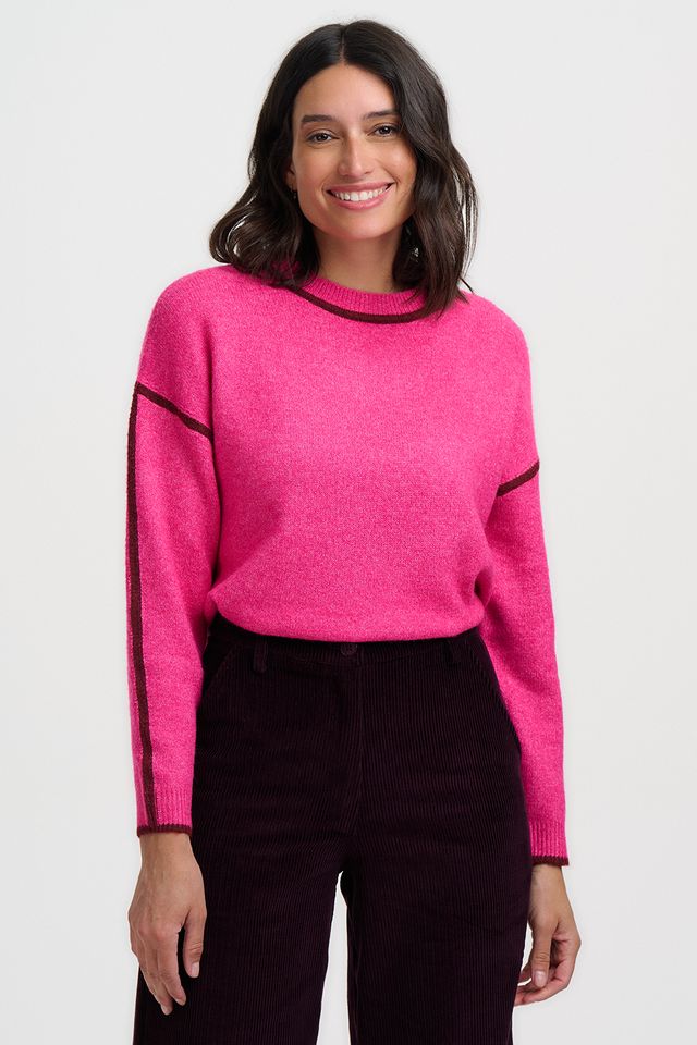 Rozalia Burgundy Trim Jumper