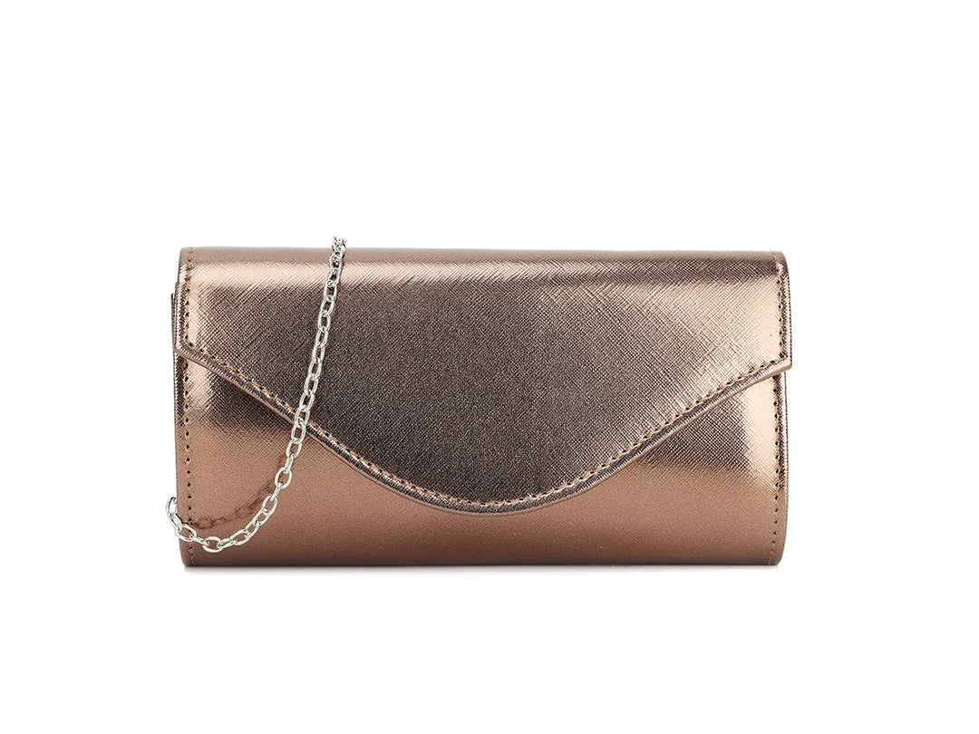 Metallic rose sales gold clutch bag
