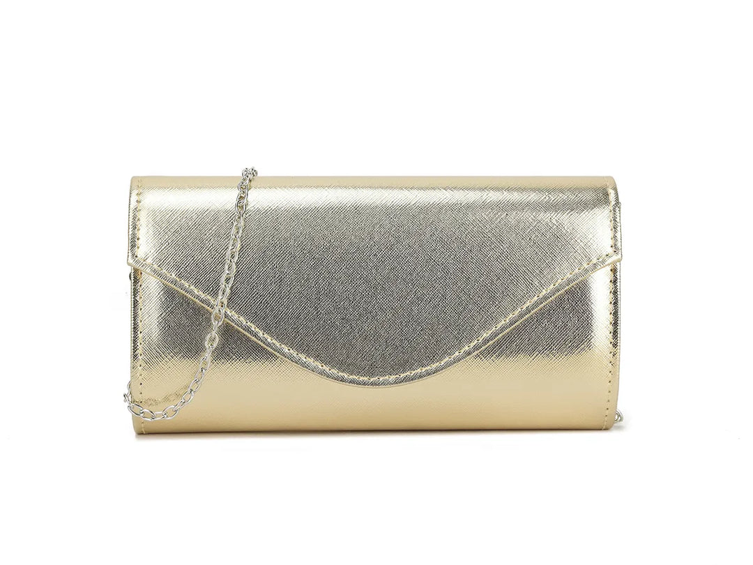 Gold top clutch bag
