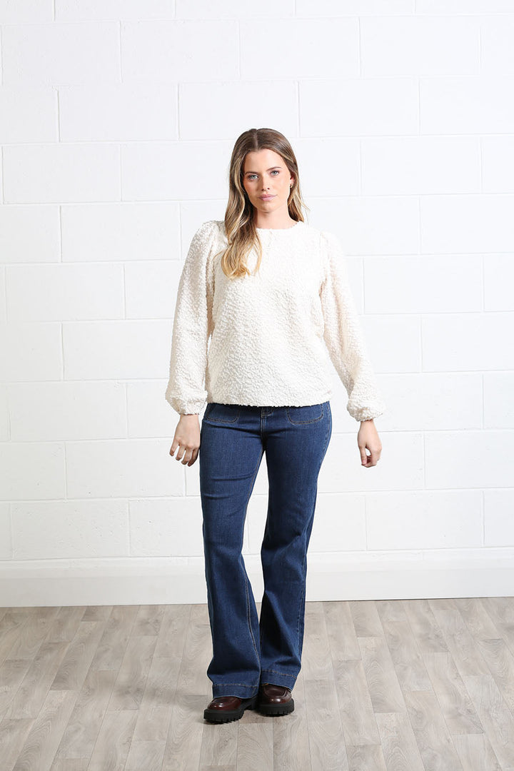 Hannah Cream Long Sleve Top