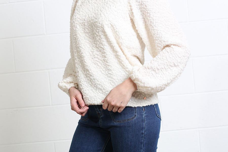 Hannah Cream Long Sleve Top