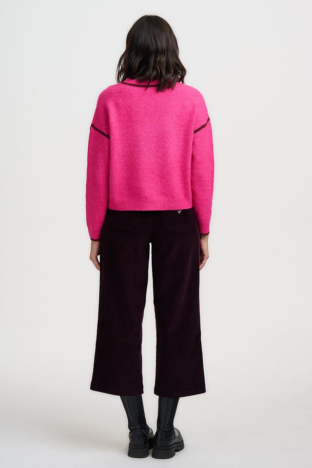 Rozalia Burgundy Trim Jumper