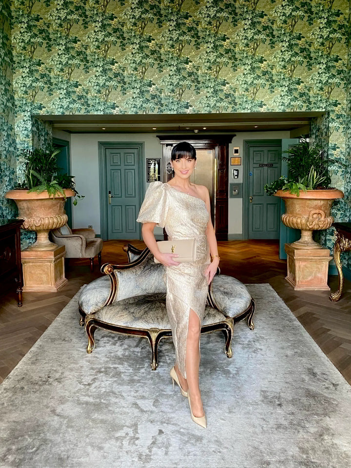 Diana Ruched Gold Dress