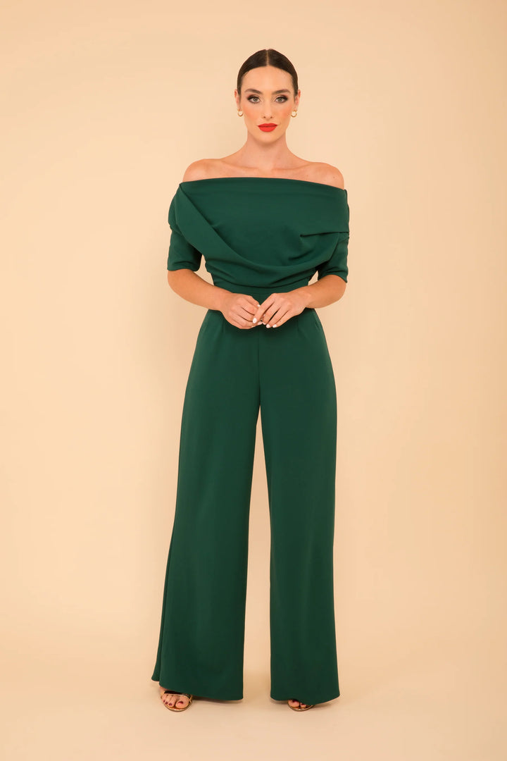 LIMA FOREST GREEN CREPE JUMPSUIT