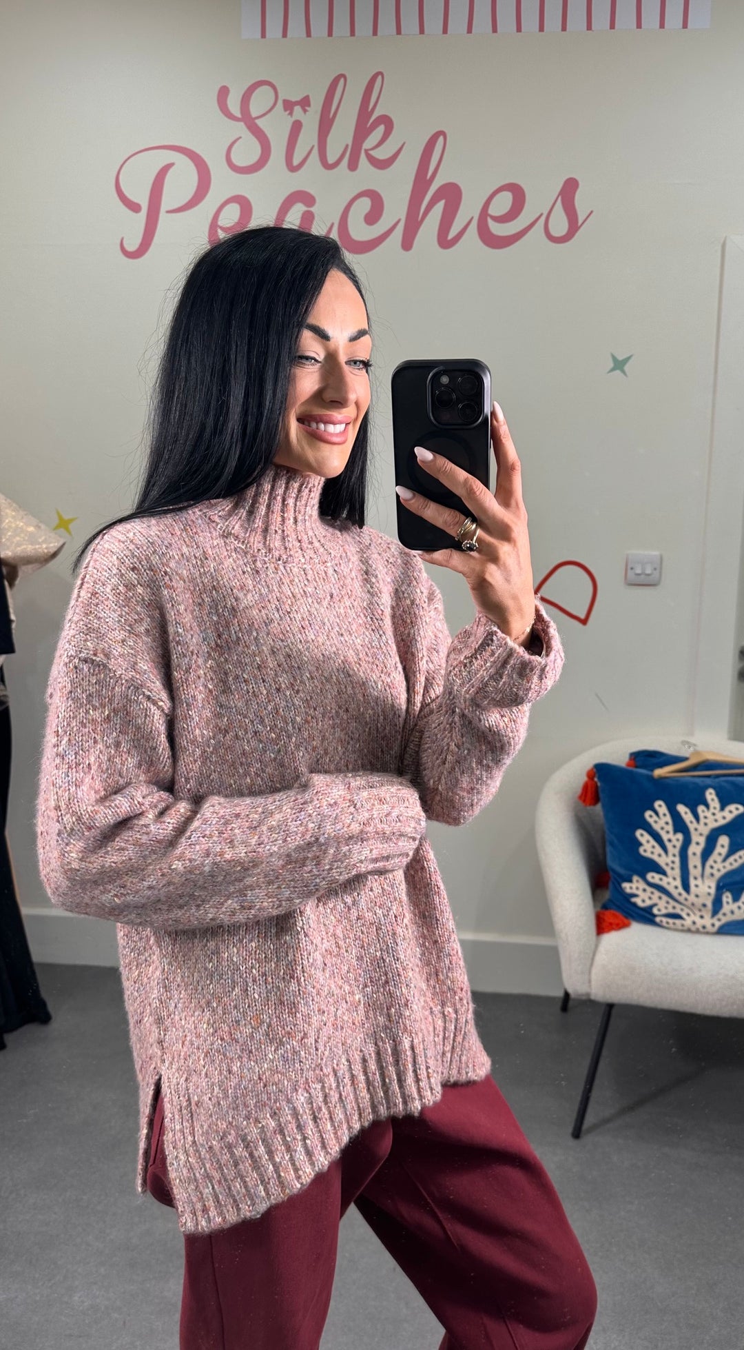 Multitone High Collar Wolly Jumper
