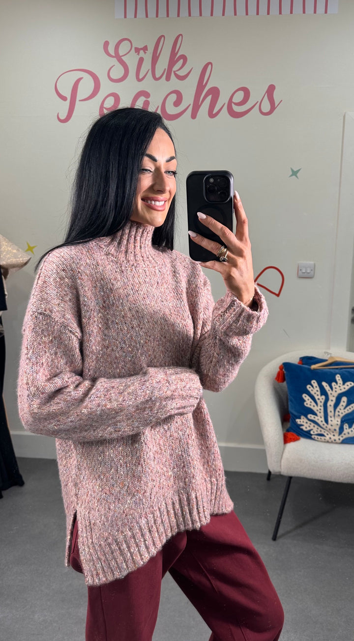 Multitone High Collar Wolly Jumper