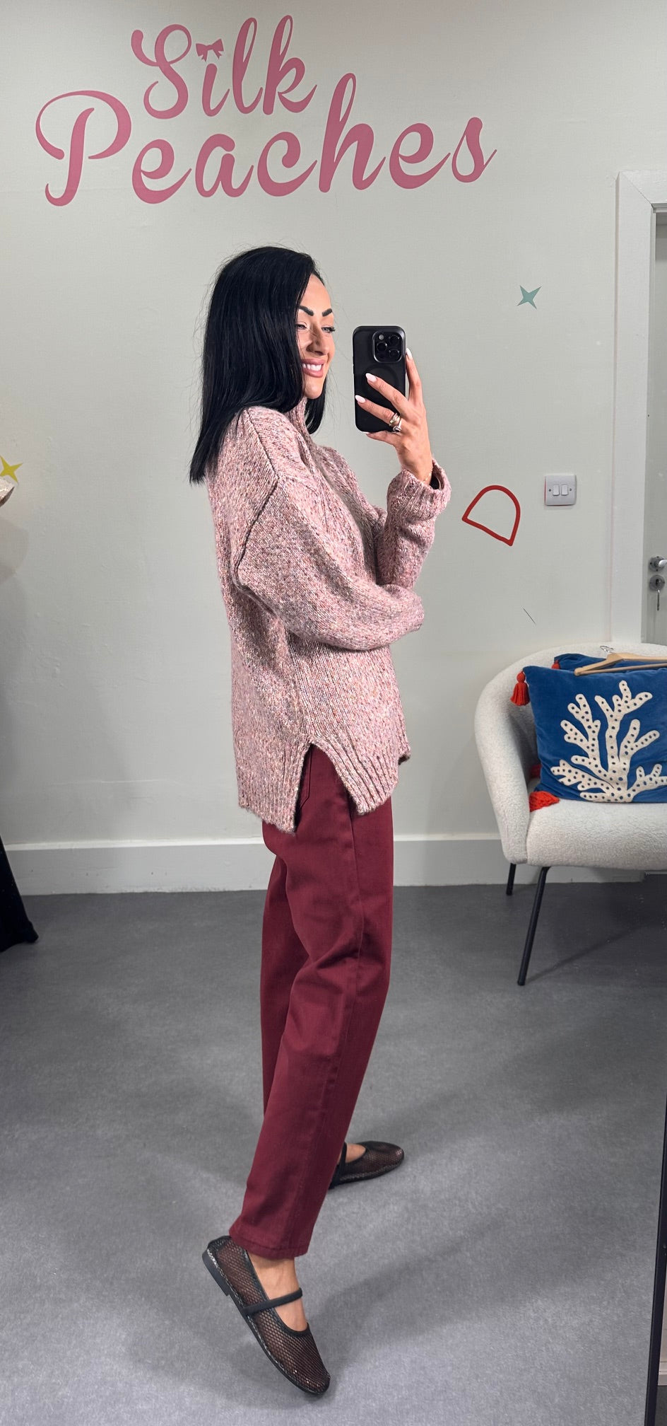 Multitone High Collar Wolly Jumper