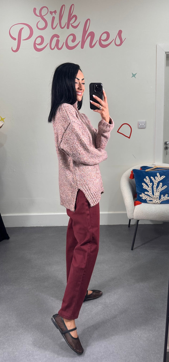 Multitone High Collar Wolly Jumper