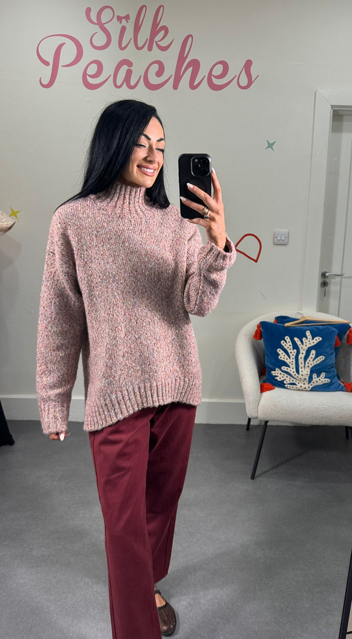 Multitone High Collar Wolly Jumper