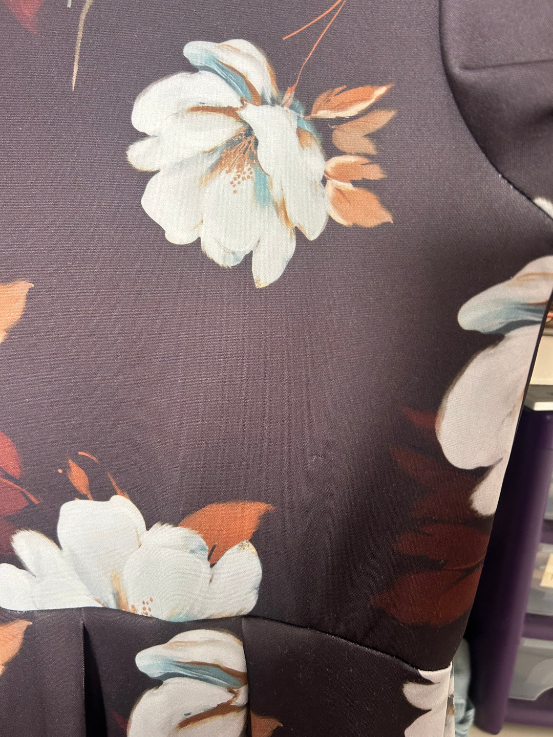 ELOWIN MIDI DRESS BROWN FLORAL