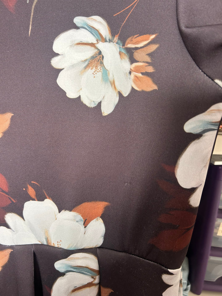 ELOWIN MIDI DRESS BROWN FLORAL