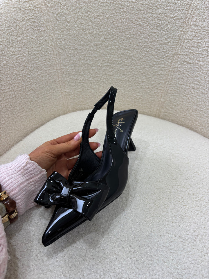 Black Bow Heels