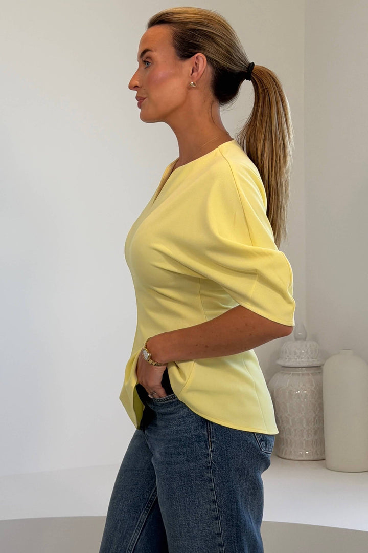 Sheila Peplum Yellow Top