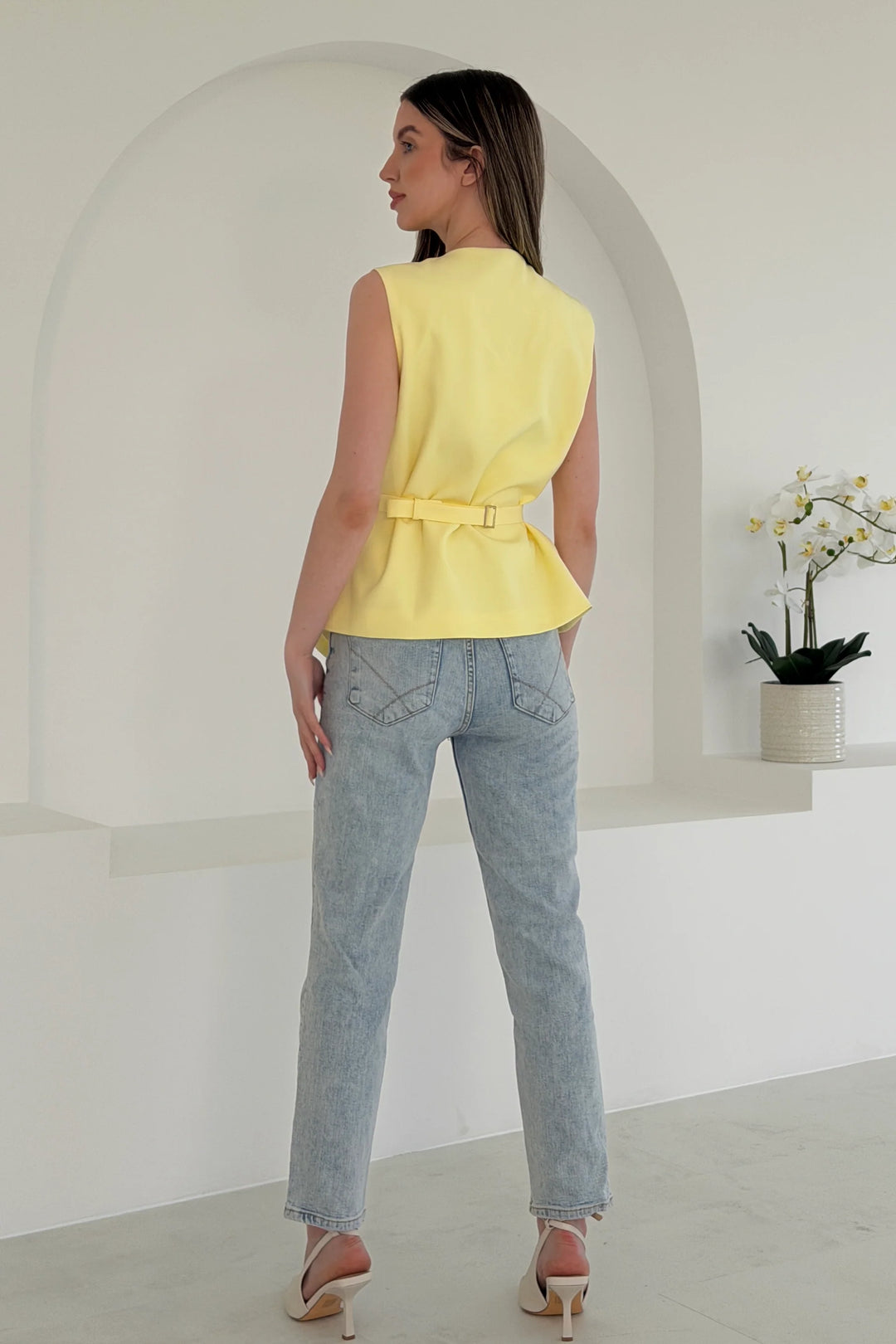 Luni Yellow Waistcoat Top