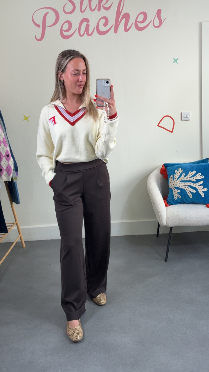 Kate Long Wide Brown Trousers