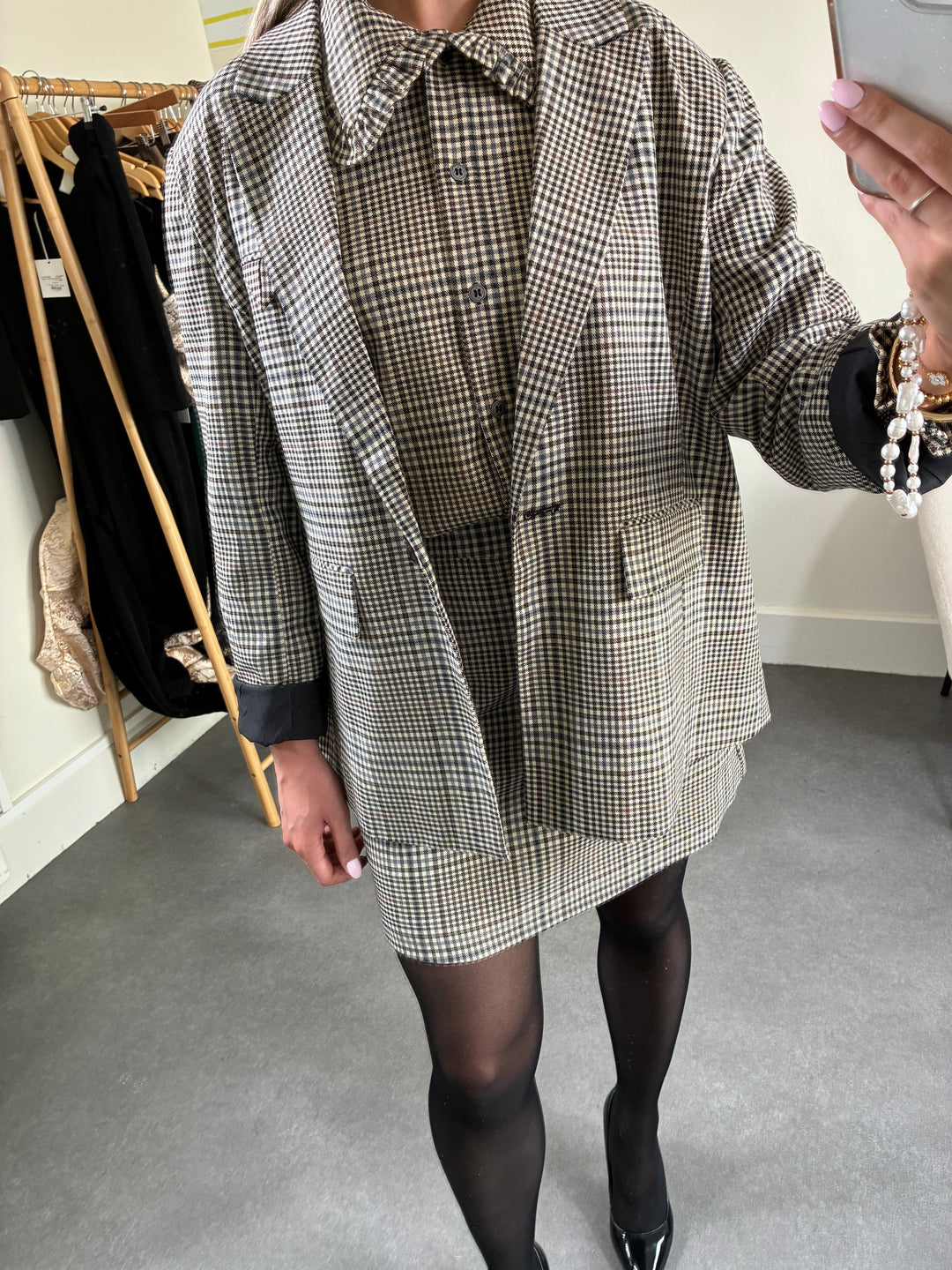 Birsen Checkered Blazer